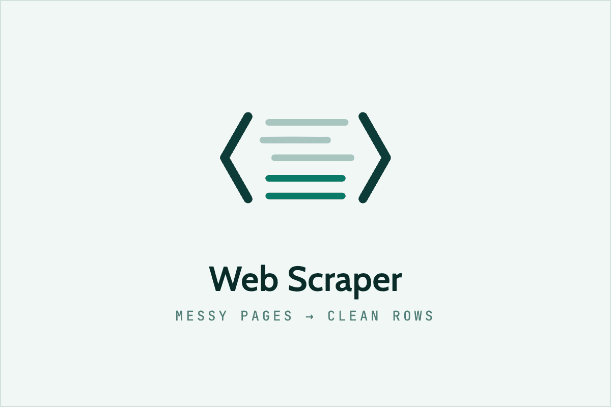 Web Scraper — messy pages to clean rows